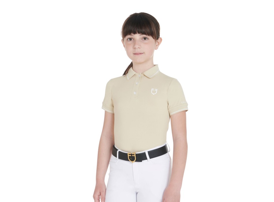 SLIM FIT CHILDREN'S POLO SHIRT IN ANTIBACTERIAL TECHNICAL FABRIC