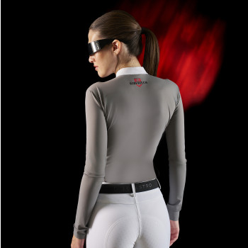 Equestro Ridertechnology women's competition polo shirt, long sleeve and zip