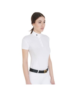 WOMEN'S SLIM FIT COMPETITION POLO SHIRT WITH KOREAN COLLAR