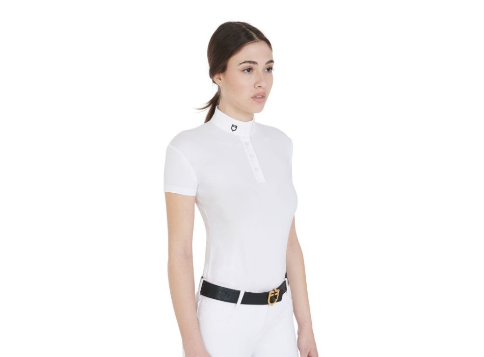 WOMEN'S SLIM FIT COMPETITION POLO SHIRT WITH KOREAN COLLAR