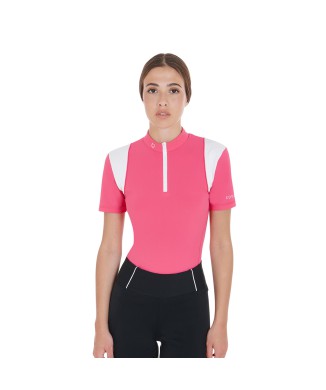 SLIM FIT WOMEN'S TRAINING POLO SHIRT WITH MESH INSERTS