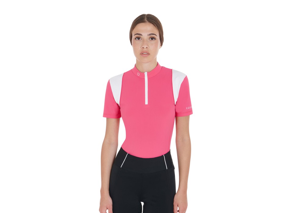 SLIM FIT WOMEN'S TRAINING POLO SHIRT WITH MESH INSERTS