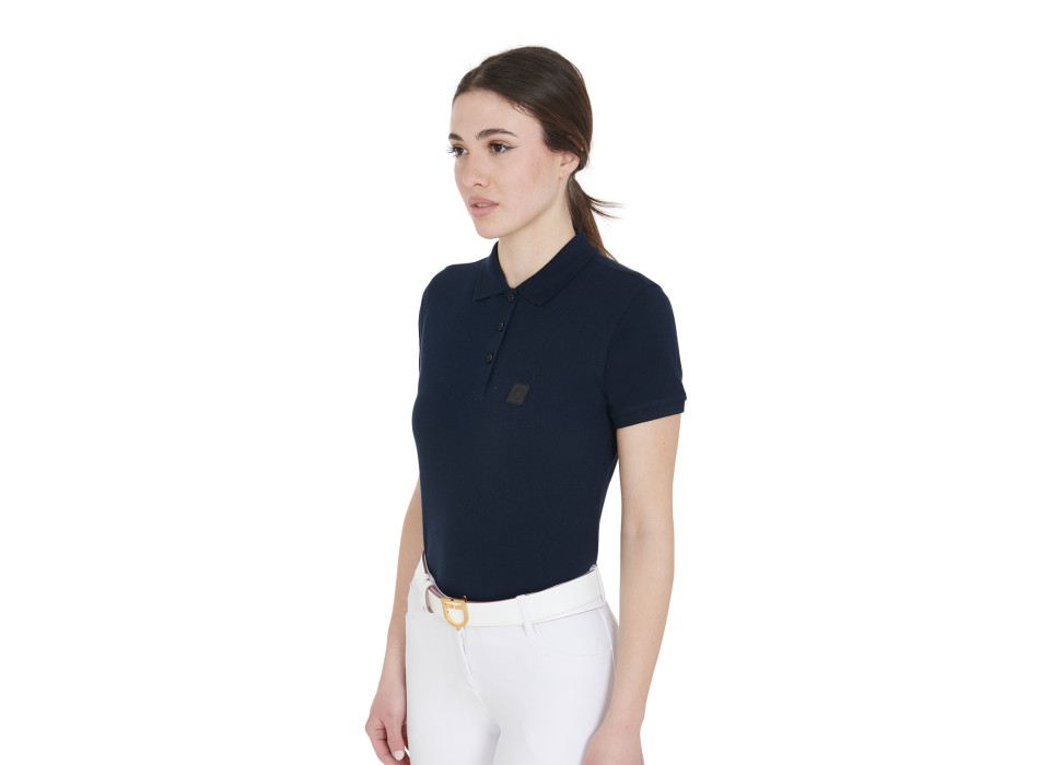 SLIM FIT WOMEN'S POLO SHIRT IN PREMIUM-STRETCH FABRIC