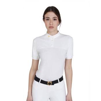 SLIM FIT WOMEN'S POLO SHIRT TECHNICAL FABRIC AND MESH