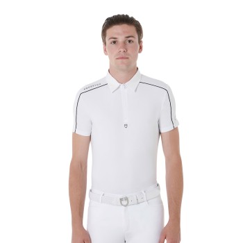 MEN'S COMPETITION POLO SHIRT WITH ZIP AND MESH INSERTS