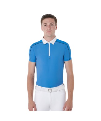 MEN'S COMPETITION POLO SHIRT WITH ZIP AND MESH INSERTS