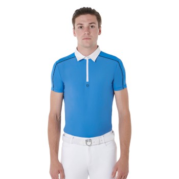 MEN'S COMPETITION POLO SHIRT WITH ZIP AND MESH INSERTS