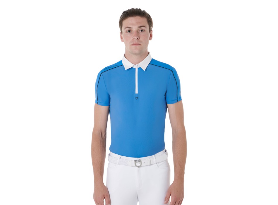 MEN'S COMPETITION POLO SHIRT WITH ZIP AND MESH INSERTS