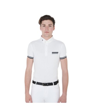 SLIM FIT MEN'S COMPETITION POLO SHIRT WITH BLACK INSERTS