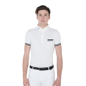 SLIM FIT MEN'S COMPETITION POLO SHIRT WITH BLACK INSERTS