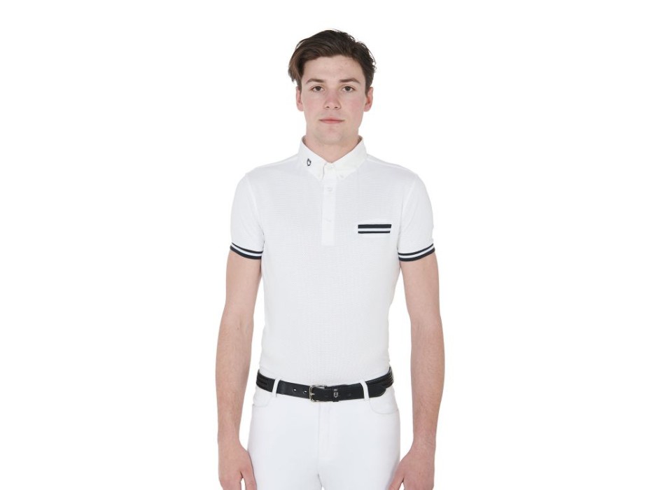 SLIM FIT MEN'S COMPETITION POLO SHIRT WITH BLACK INSERTS