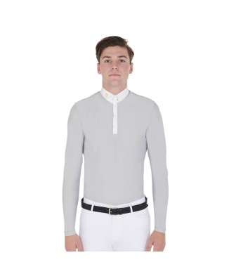 MEN'S LONG SLEEVE POLO SHIRT IN TECHNICAL FLEECE FABRIC