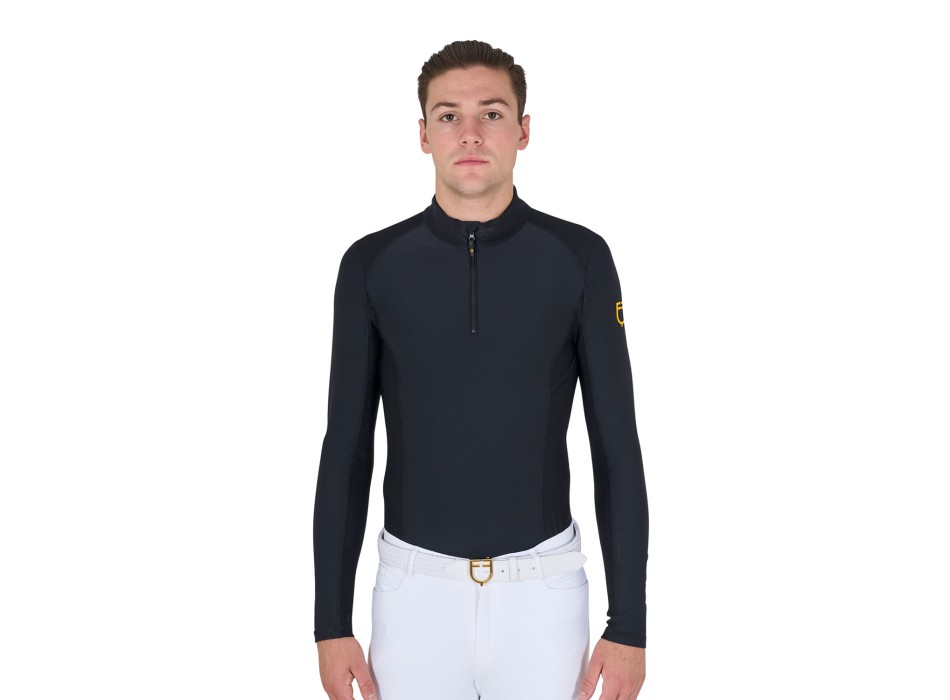 SLIM FIT MEN'S LONG-SLEEVED TRAINING POLO SHIRT