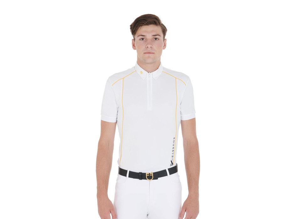 SLIM FIT MEN S POLO SHIRT IN TECHNICAL FABRIC WITH PIPING