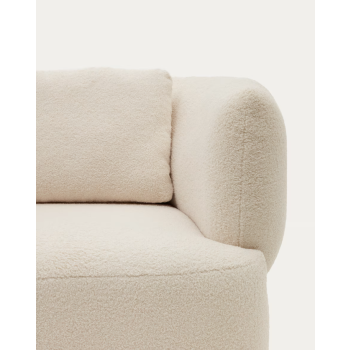 Martina armchair in ecru lambskin with cushion