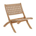 Chabeli folding armchair in acacia wood and rope