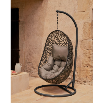 Florina hanging armchair dark grey