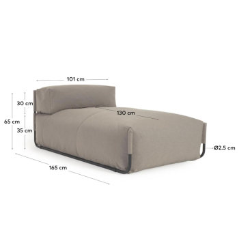 Square outdoor pouf modular sofa