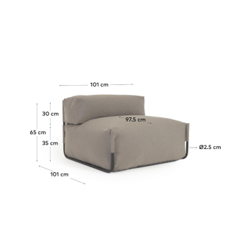 Green Square modular sofa pouf 101 x 101cm