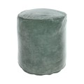 Round pouf Brunetta in turquoise velvet