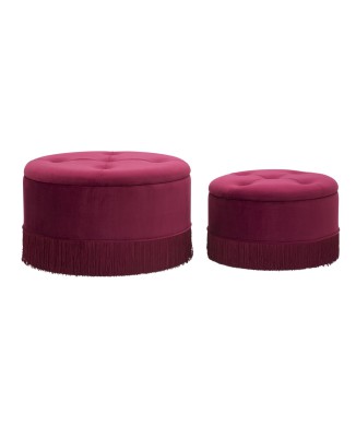 PUFF/CONTAINER LINES NEW PAIR BORDEAUX