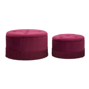 PUFF/CONTAINER LINES NEW PAIR BORDEAUX