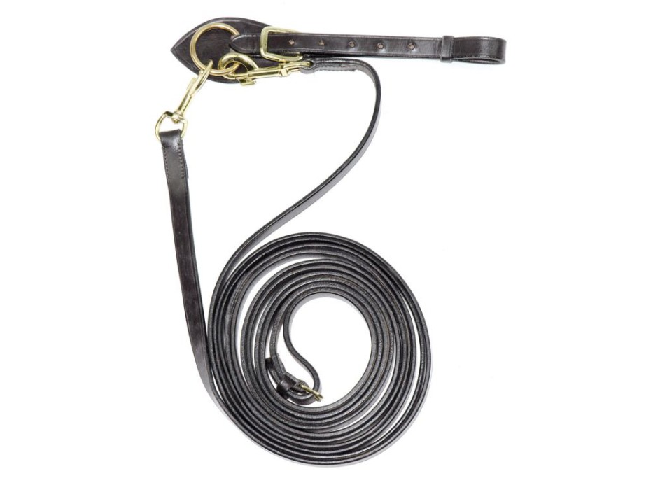 LEATHER RETURN REINS WITH GIRTH ATTACHMENT