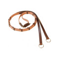 Fabric reins with 9 leather clips and rings.