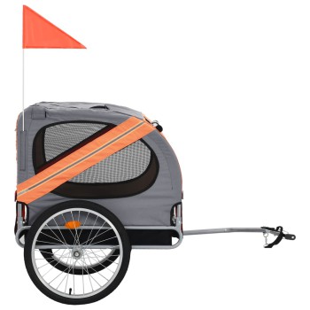 Orange and Gray Dog Bicycle Trailer