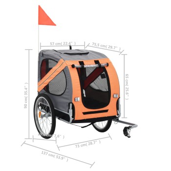 Orange and Gray Dog Bicycle Trailer