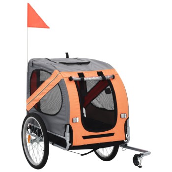 Orange and Gray Dog Bicycle Trailer