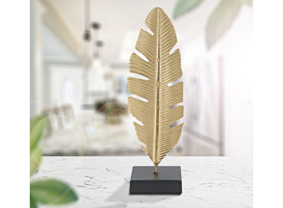 LEAF SCULPTURE WITH GLAM CANDLE HOLDER