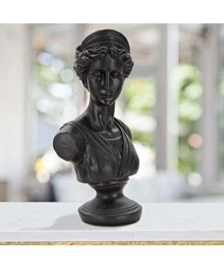 ROMAN WOMAN BLACK SCULPTURE