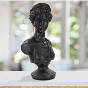 ROMAN WOMAN BLACK SCULPTURE