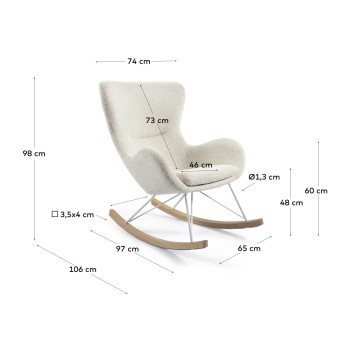 Vania rocking chair in white Shearling