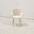 Aleli chair in beige chenille and legs in solid ash wood with natural finish