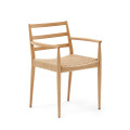 Analy chair with armrests in solid oak wood FSC 100% with natural finish