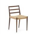 Analy chair in solid oak FSC 100% with walnut finish and rope seat FSC 100%