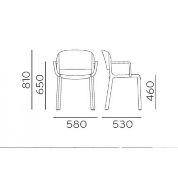 DOME 265-266 CHAIR WITH PEDRALI ARMRESTS