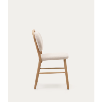 Helda chair in chenille and solid oak LA FORMA