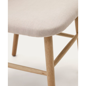 Helda chair in chenille and solid oak LA FORMA