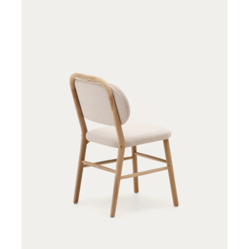 Helda chair in chenille and solid oak LA FORMA