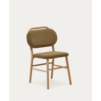 Helda chair in chenille and solid oak LA FORMA