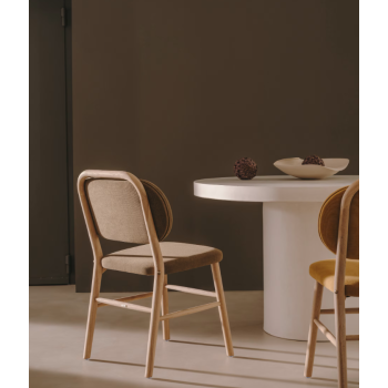 Helda chair in chenille and solid oak LA FORMA