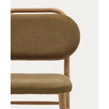 Helda chair in chenille and solid oak LA FORMA