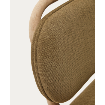 Helda chair in chenille and solid oak LA FORMA