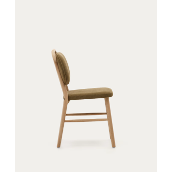 Helda chair in chenille and solid oak LA FORMA