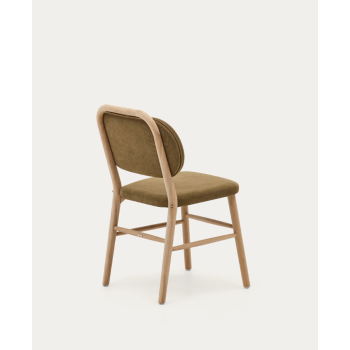 Helda chair in chenille and solid oak LA FORMA