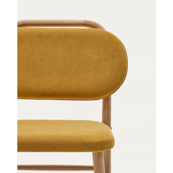 Helda chair in chenille and solid oak LA FORMA