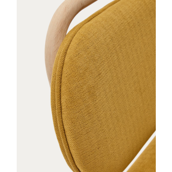 Helda chair in chenille and solid oak LA FORMA